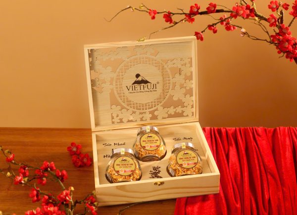 COMBO PHÚC LỘC THỌ (Hộp gỗ – 3 hũ Đông Trùng Hạ Thảo sấy thăng hoa 10gram)